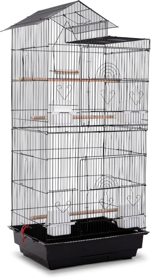 Egardenkart 39-Inch Roof-Top Large Flight Bird Cage for Small Quaker Parrots, Cockatiels, Sun Parakeets, Green Cheek Conures, Budgies, Finches, Lovebirds, and Canaries. Perfect for Pet Birds!