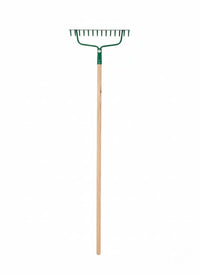 Egardenkart Garden Rake Outdoor - Metal Garden Leaf Rake with Long Wooden Stick for Gardening Tools