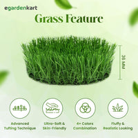 Egardenkart, Artificial Grass Carpet - Green, 36mm | Fake Grass for Balcony Decor, Turf, Yard