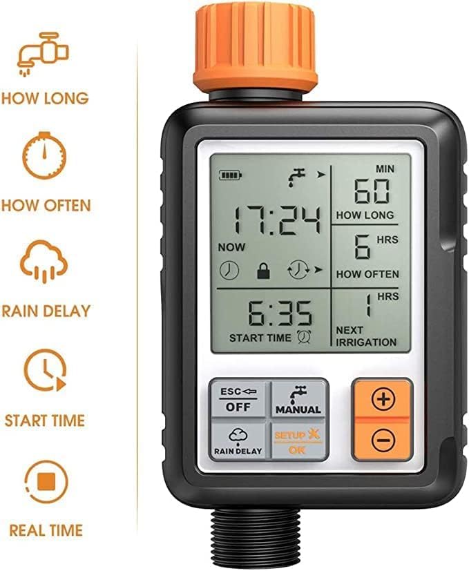 Egardenkart Garden Water Timer Smart Automatic Irrigation Orange Model
