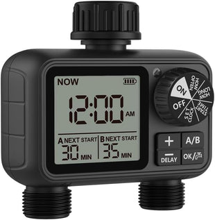Egardenkart, Water Timer for Garden - Garden Irrigation Timer for Automatic Irrigation System | Multifunctional, Automatic Watering Timer with Intelligent Technology | Garden Water Timer (2 Outlet)