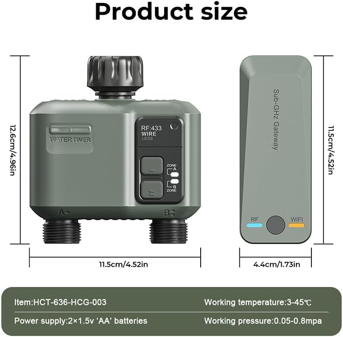 Egardenkart WiFi Water Timer Dual Outlet | Waterproof Smart Garden Irrigation