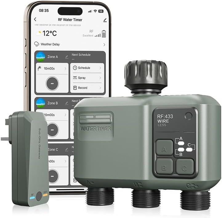 Egardenkart WiFi Water Timer 3 Outlet | Waterproof Smart Irrigation Controller