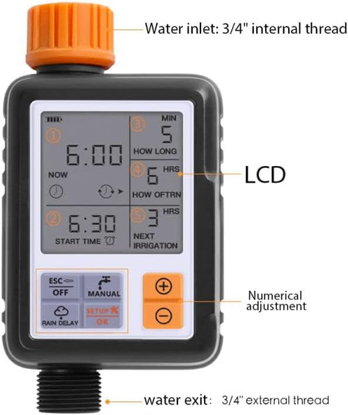 Egardenkart Garden Water Timer Smart Automatic Irrigation Orange Model