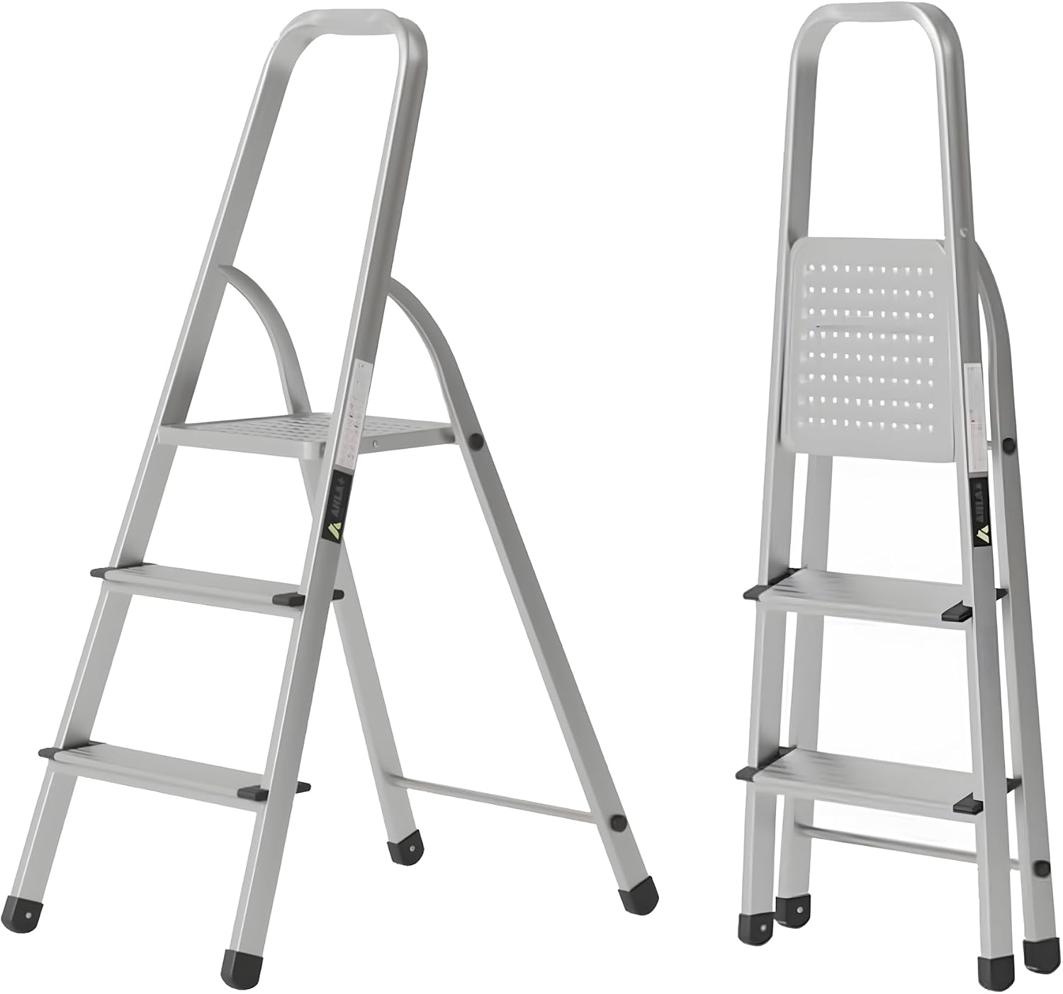 Ahla+® Aluminium Step Ladder Anti-Slip | Foldable | Portable Lightweight  3 Step