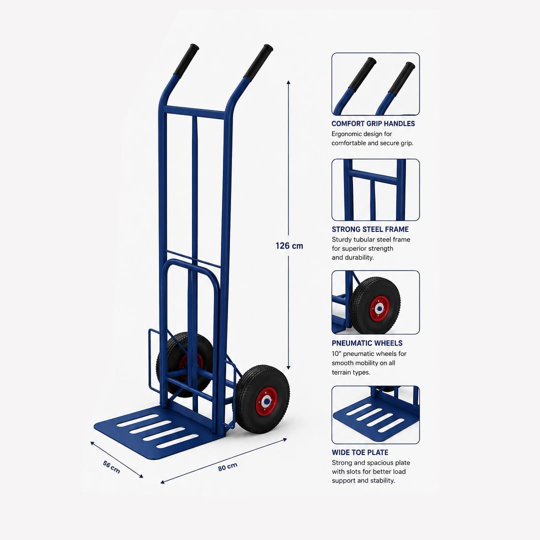 Egardenkart Full Metal 2 Wheel Heavy Duty Hand Truck Trolley 700lbs