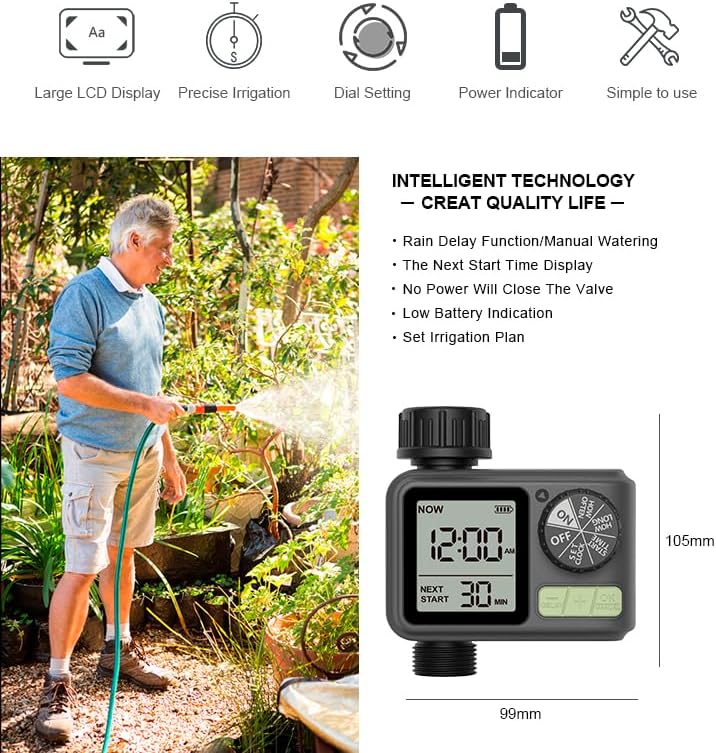 Egardenkart Dial Water Timer Black
