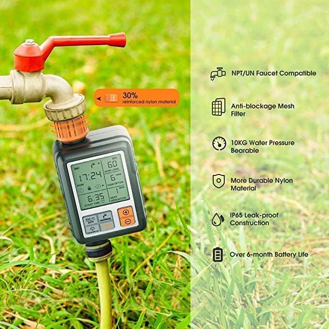 Egardenkart Garden Water Timer Smart Automatic Irrigation Orange Model