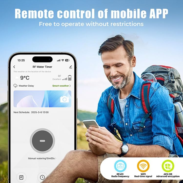 Egardenkart, WiFi Irrigation Timer - Water Timer for Garden | Watering Timer for Automatic Irrigation System | Automatic Watering for Plants