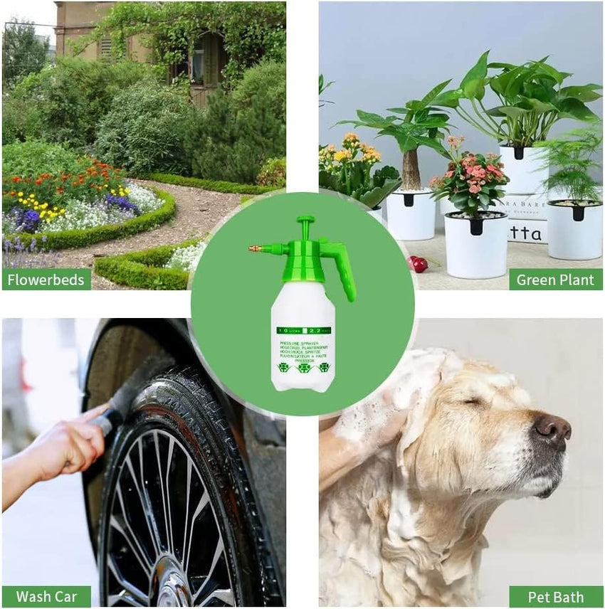 Egardenkart Handheld Pressure Sprayer 0.5 Gallon (1L) Capacity Adjustable Nozzle | Safety Valve