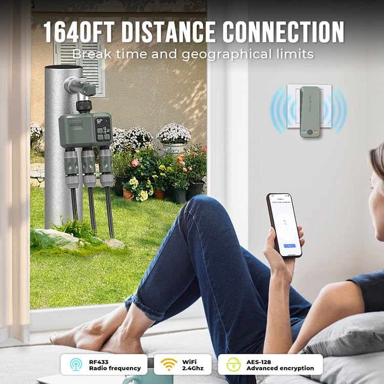 Egardenkart WiFi Water Timer 3 Outlet | Waterproof Smart Irrigation Controller