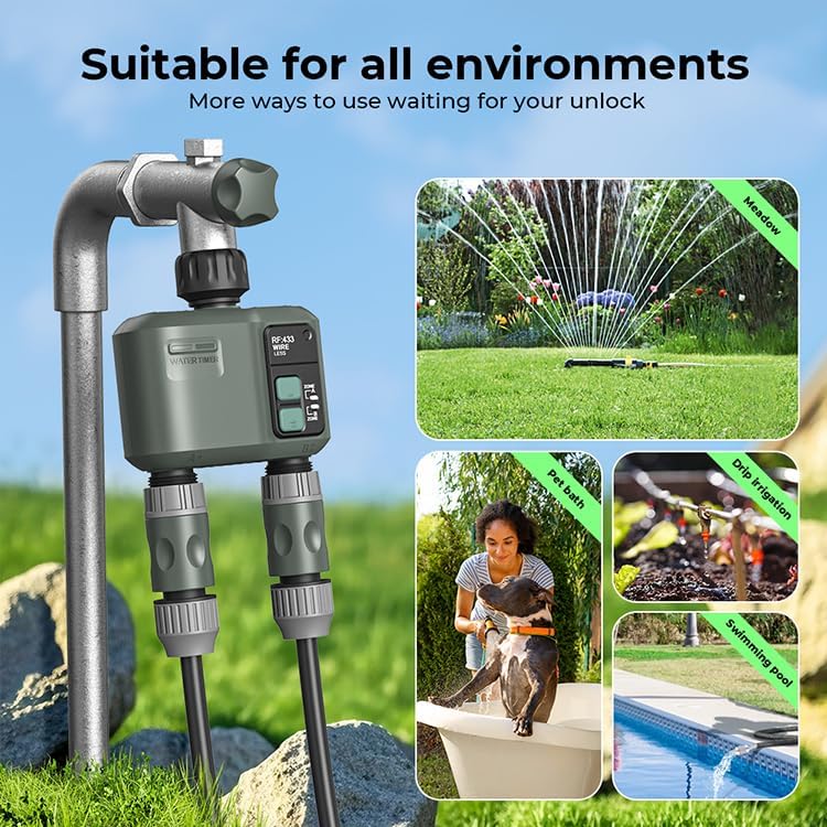 Egardenkart WiFi Water Timer Dual Outlet | Waterproof Smart Garden Irrigation