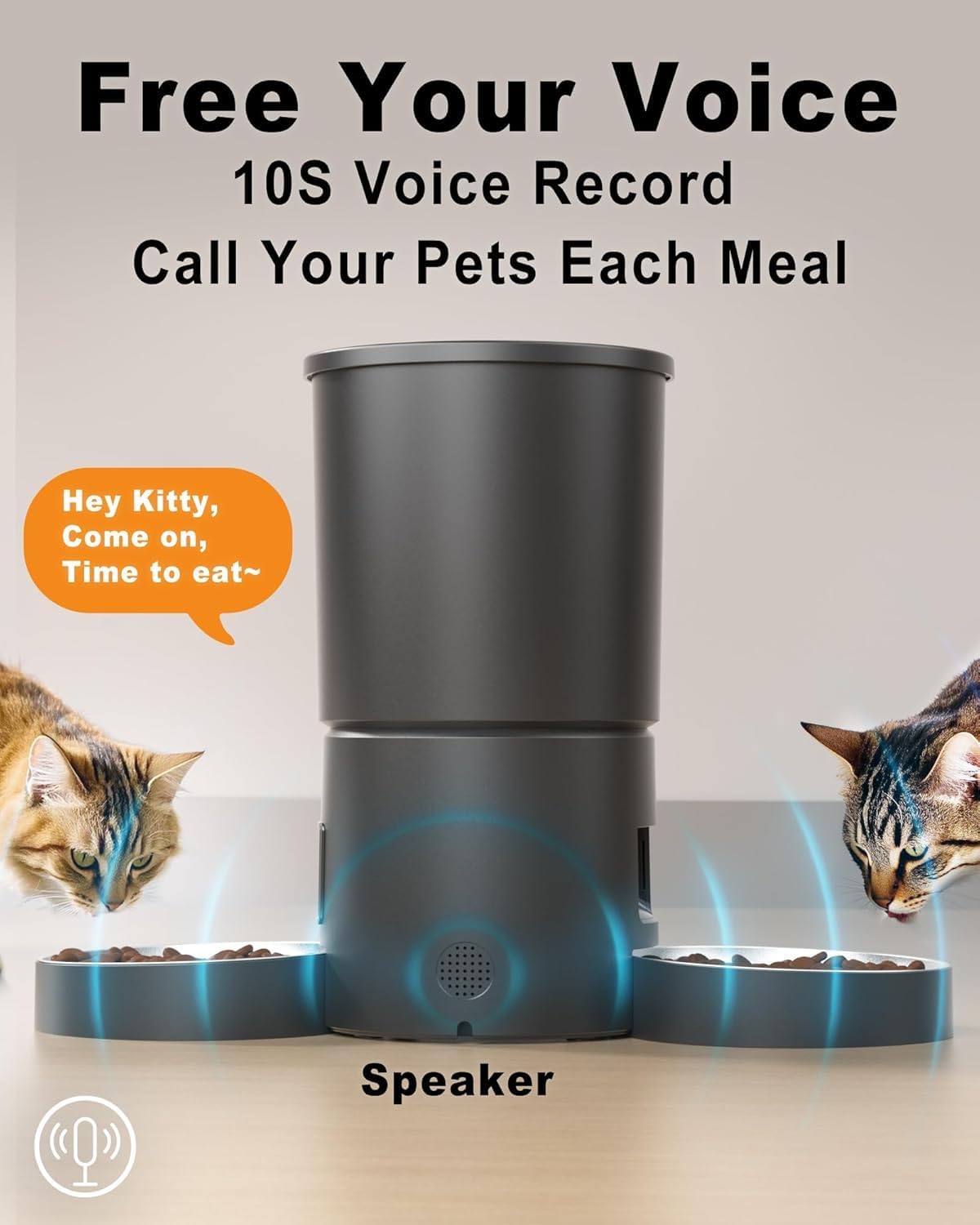 Egardenkart Automatic Cat Feeder - 4.2L, Dual Bowl Cat Food Dispenser With 2-WAY Audio, App Control, WiFi 2.4G | Smart Pet Feeder for Cats, Dogs and Small Pets Indoor | Timed Feeding, Portion Control