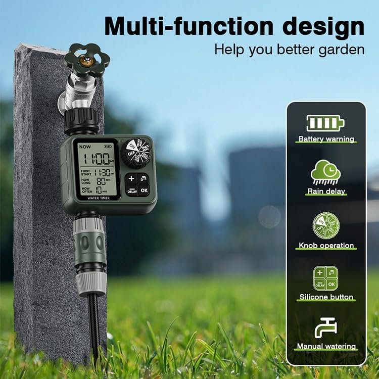 Egardenkart Water Timer for Garden - Multifunctional Irrigation Timer for Automatic Irrigation System | Automatic Watering for Plants, Lawn, Garden