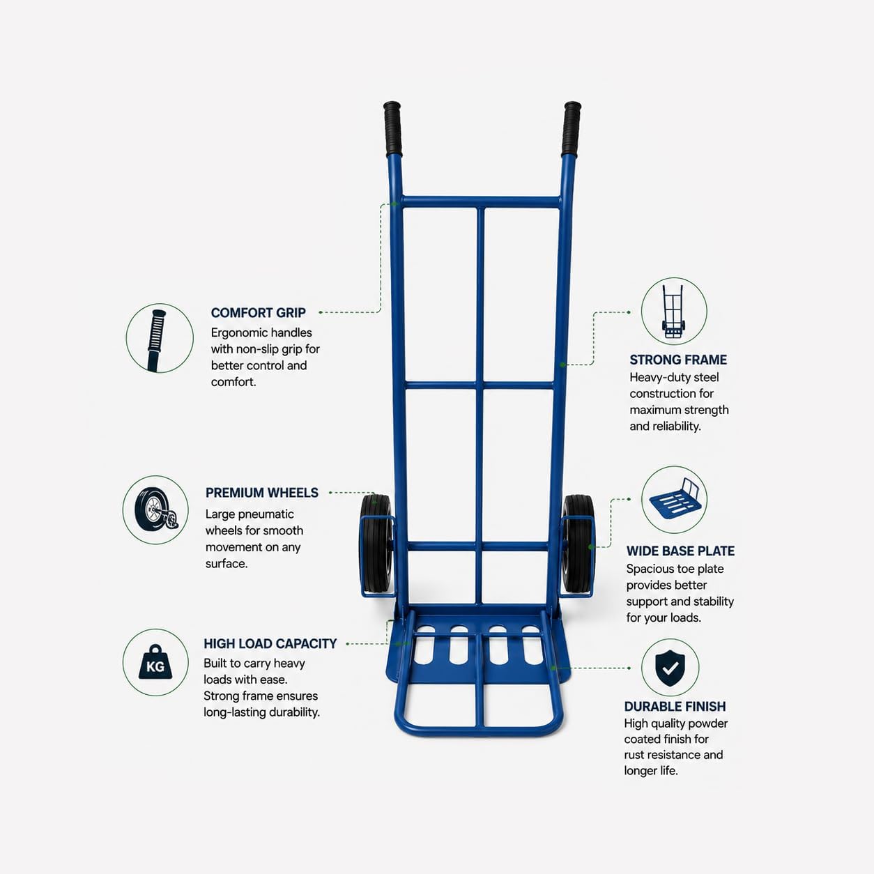 Egardenkart Full Metal 2 Wheel Heavy Duty Hand Truck Trolley 700lbs