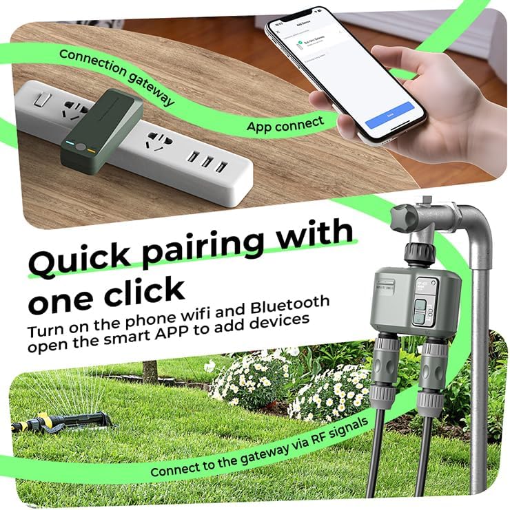 Egardenkart WiFi Water Timer Dual Outlet | Waterproof Smart Garden Irrigation