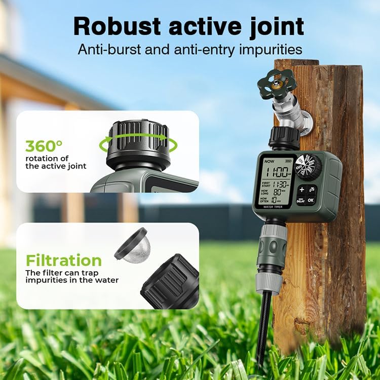 Egardenkart Water Timer for Garden - Multifunctional Irrigation Timer for Automatic Irrigation System | Automatic Watering for Plants, Lawn, Garden