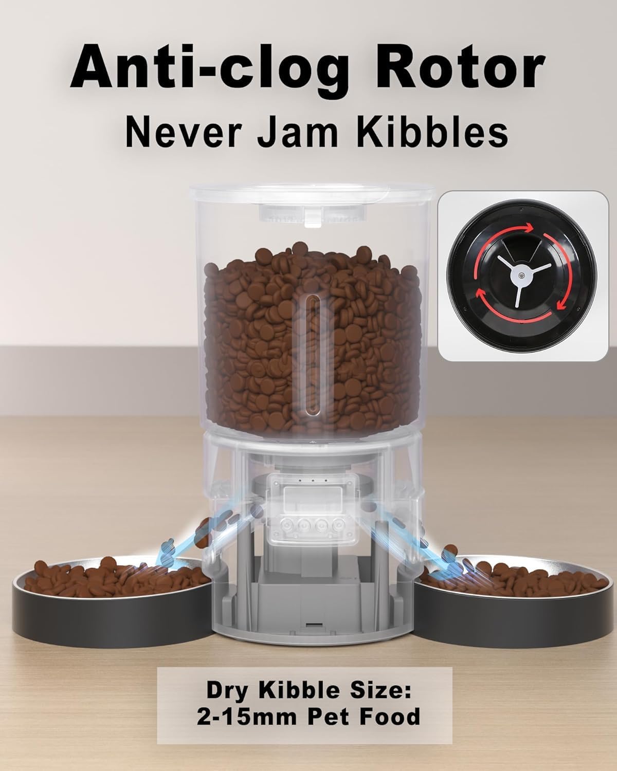 Egardenkart Automatic Cat Feeder - 4.2L, Dual Bowl Cat Food Dispenser With 2-WAY Audio, App Control, WiFi 2.4G | Smart Pet Feeder for Cats, Dogs and Small Pets Indoor | Timed Feeding, Portion Control