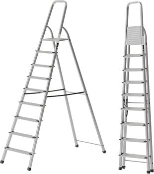Ahla+® Aluminium Step Ladder Anti-Slip | Foldable | Portable Lightweight 9 Step