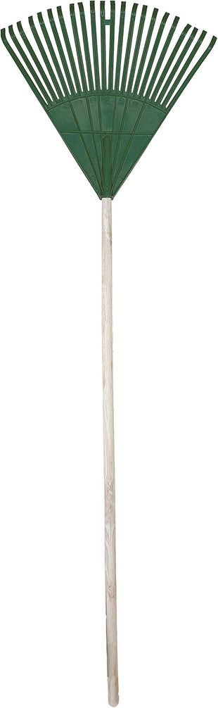 Egardenkart Store Garden Leaf Rake Pvc/Wooden Handle 22 Teeth (Green)