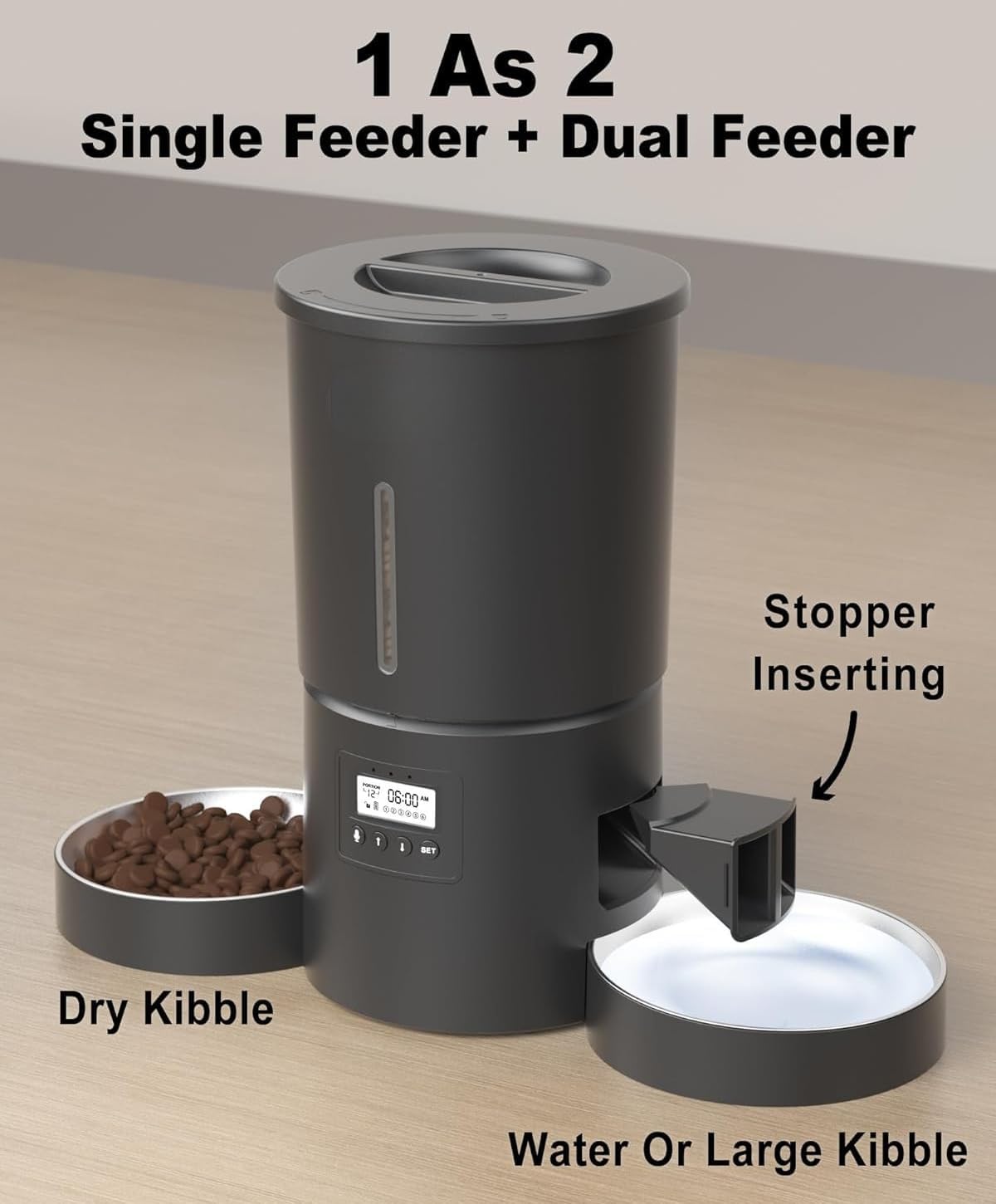 Egardenkart Automatic Cat Feeder - 4.2L, Dual Bowl Cat Food Dispenser With 2-WAY Audio, App Control, WiFi 2.4G | Smart Pet Feeder for Cats, Dogs and Small Pets Indoor | Timed Feeding, Portion Control