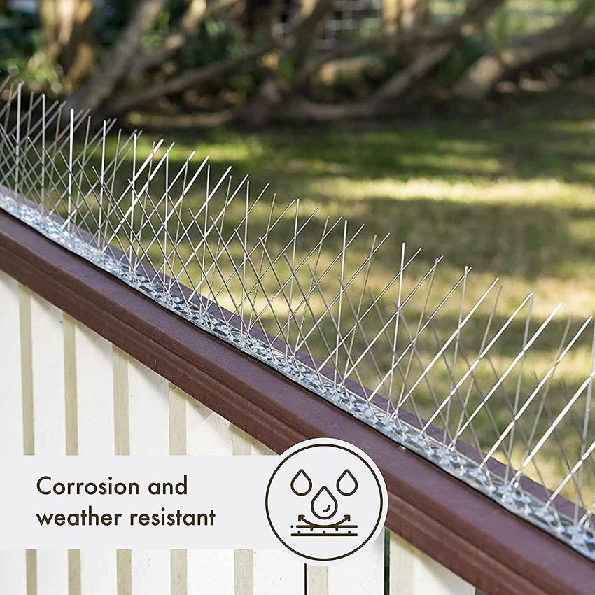 Egardenkart Stainless Steel Bird Spikes for Pigeons and Other Small Birds - No Plastic - Pre-Assembled 50 Centimetre