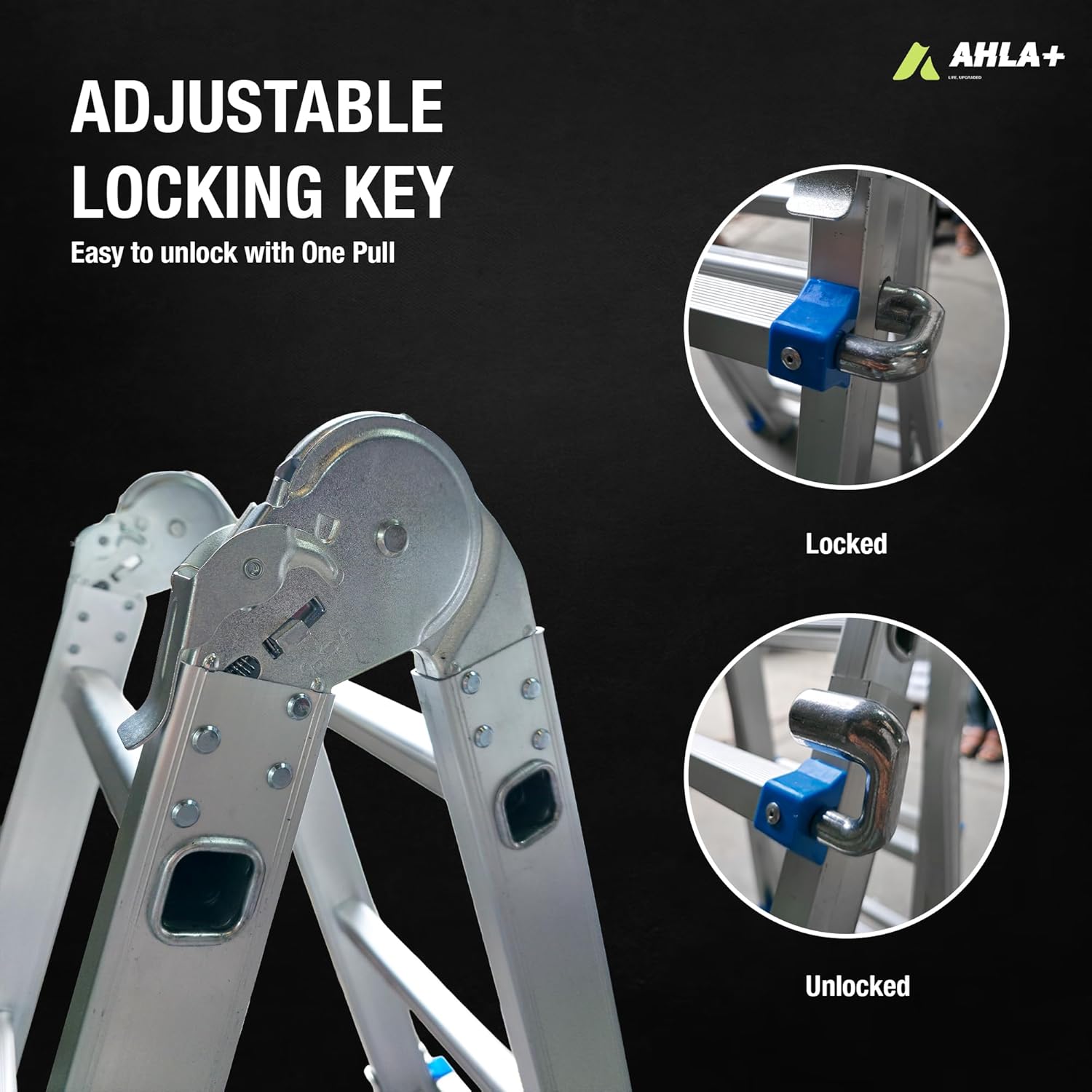 Egardenkart, Multi-Position Foldable Ladder | A Frame Step Ladder Foldable for Compact Storage | Aluminum Folding Ladder for Home, Work, and Outdoor Use | Ladder with Anti-Slip Stairs