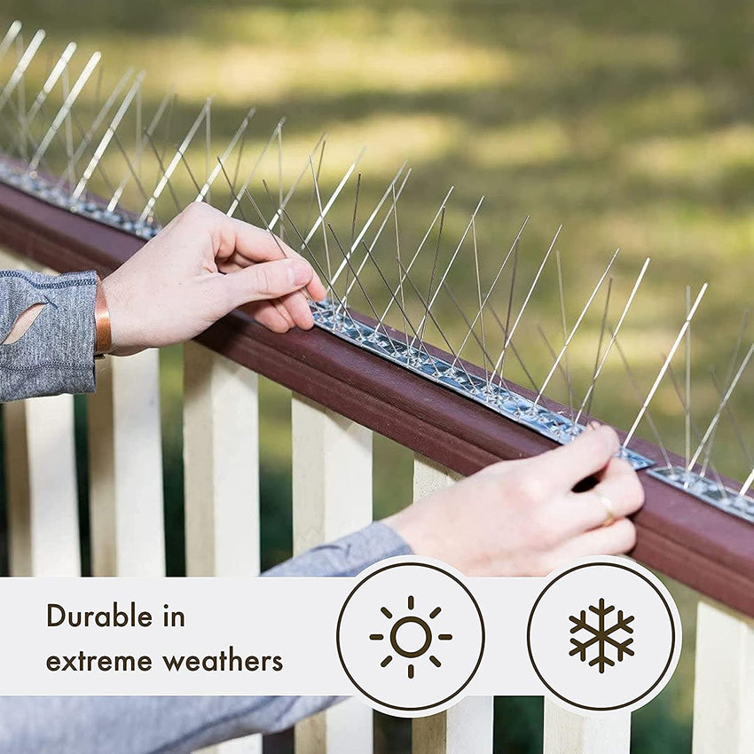 Egardenkart Stainless Steel Bird Spikes for Pigeons and Other Small Birds - No Plastic - Pre-Assembled 50 Centimetre