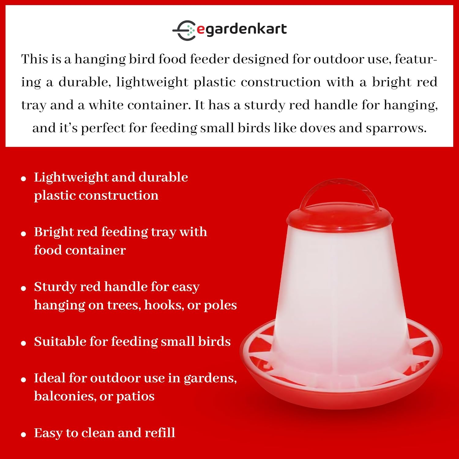 Egardenkart Bird food Feeder-  Bird Feeder Outdoor | Birds Feeder for all Birds and Animals