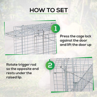 Cat Trap Live Animal Trap Easy Set One-Door Cage Trap for Raccoons, Stray Cats, Groundhogs, Opossums, and Armadillos Large