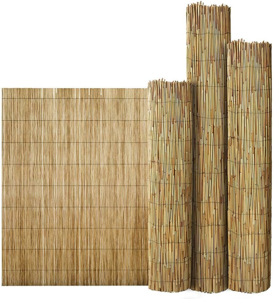 Egardenkart Bamboo Reed Privacy Screen for Outdoor Spaces Natural Grass Mat