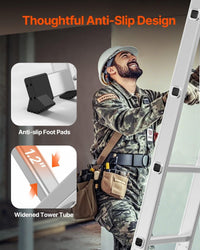 *Outlet*Egardenkart Multi-Purpose Foldable Ladder - 4x5, 20 Steps | Aluminum Folding Ladder for Home, Work, and Outdoor Use | Portable and Adjustable Ladder(Silver)