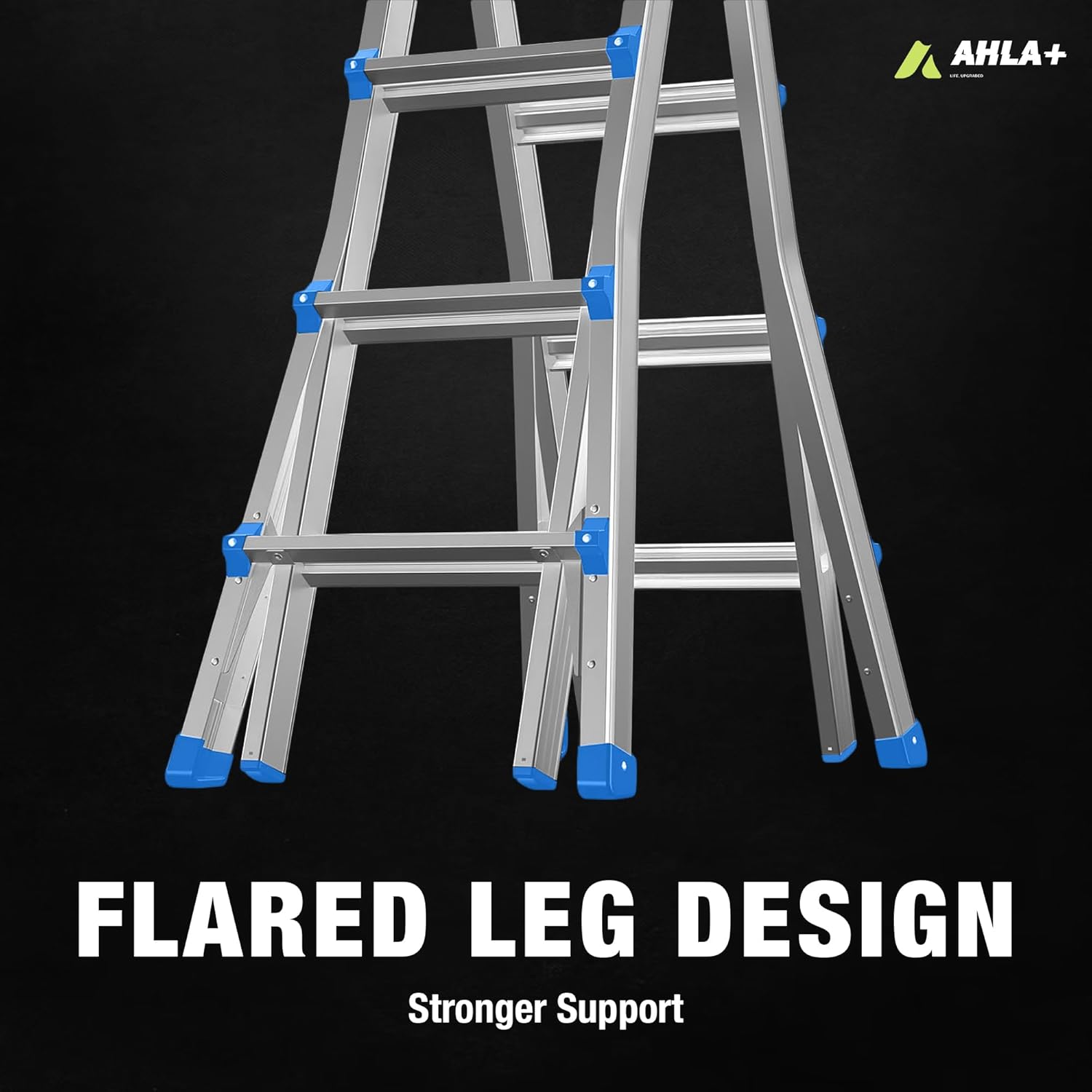 Egardenkart, Multi-Position Foldable Ladder | A Frame Step Ladder Foldable for Compact Storage | Aluminum Folding Ladder for Home, Work, and Outdoor Use | Ladder with Anti-Slip Stairs