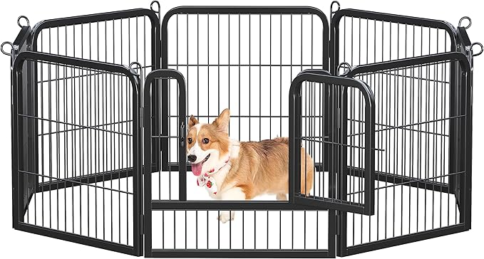 Egardenkart Heavy Duty Extra Wide Dog Playpen, Outdoor Pet Fence for Medium/Small Animals Foldable Puppy