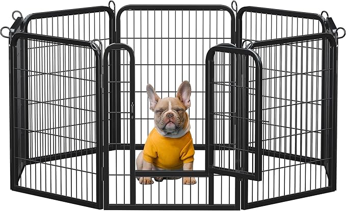 Egardenkart Heavy Duty Extra Wide Dog Playpen, Outdoor Pet Fence for Medium/Small Animals Foldable Puppy