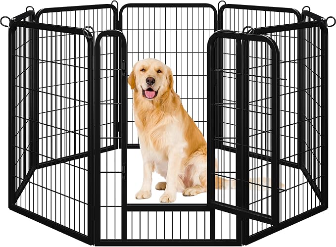 Egardenkart Heavy Duty Extra Wide Dog Playpen, Outdoor Pet Fence for Medium/Small Animals Foldable Puppy