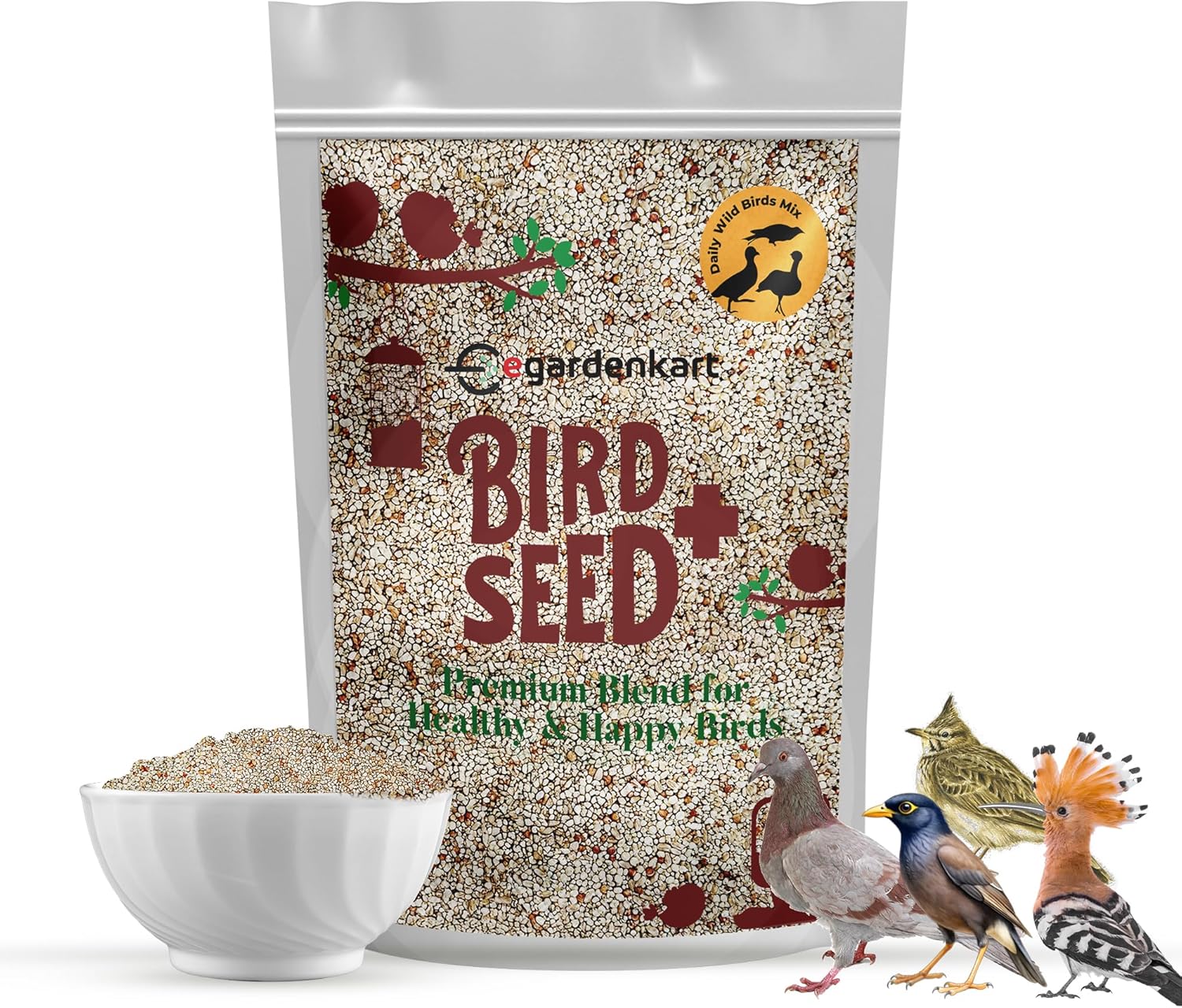 Egardenkart Daily Bird Food For Dove, Pigeon, Myna, Sparrow Bulbul, Lark & Hoopoe