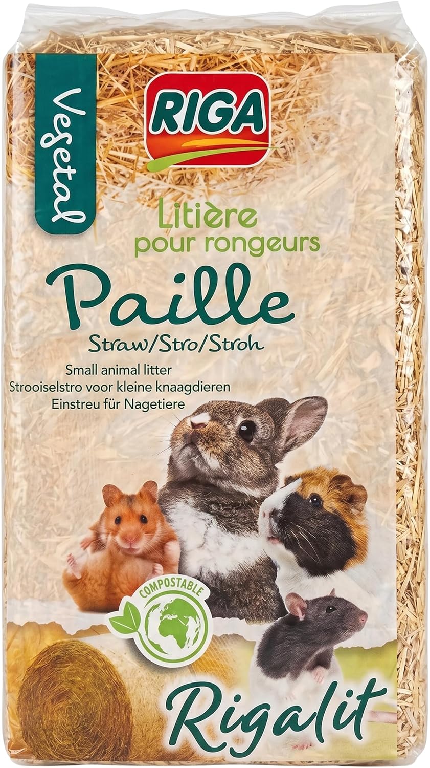 Egardenkart Straw Litter for Small Animals - 1 Kg | Natural Straw for Small Animals Litter | Bed for Rodents & Small Animals, Rabbits, Hamsters, Guinea Pigs