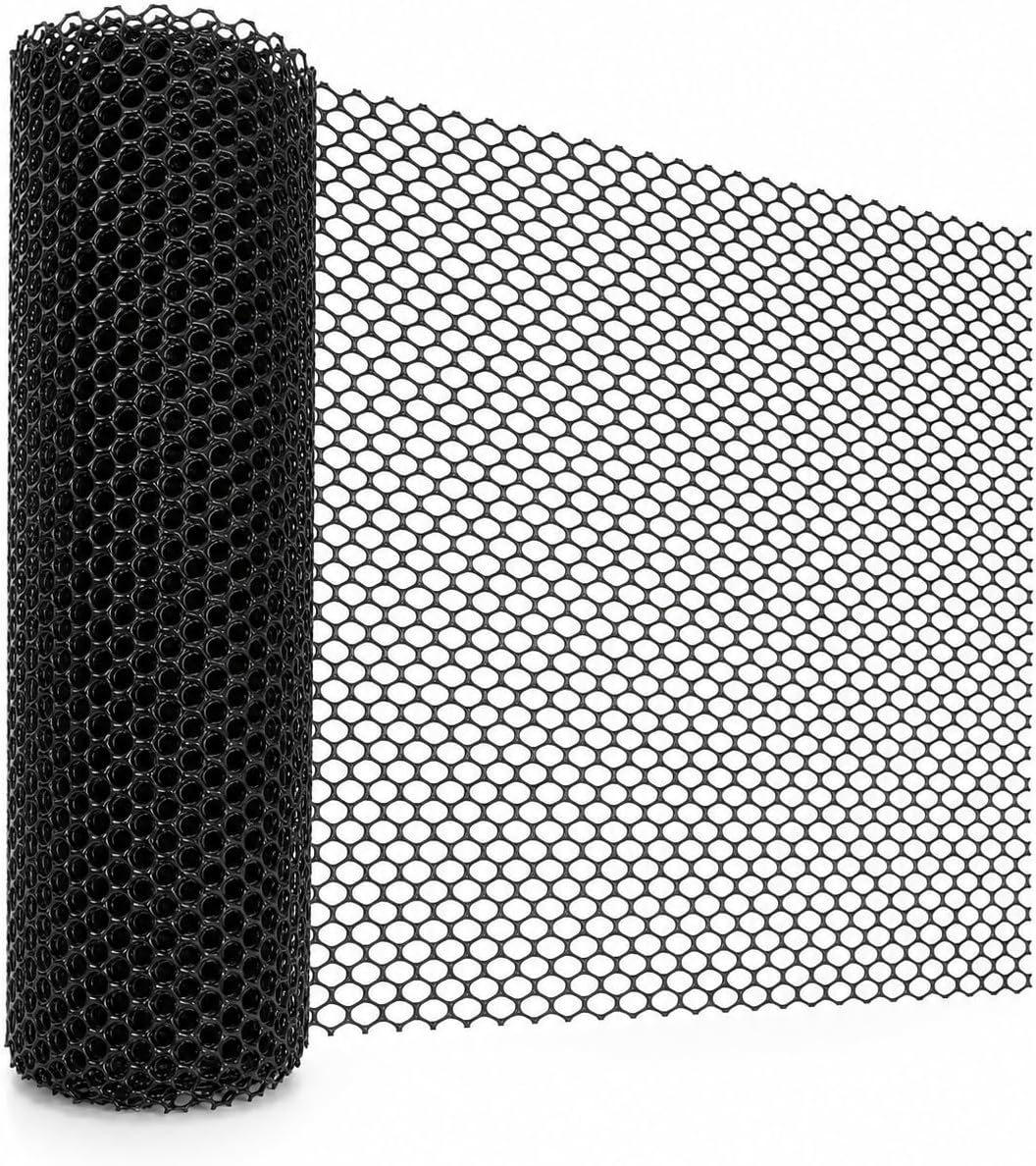 Egardenkart Black Plastic Mesh Net Roll -| Flexible Garden Mesh Fence | Hexagonal Wire Netting for Balcony Decor, Poultry, Plants, Pets and Safety Barrier