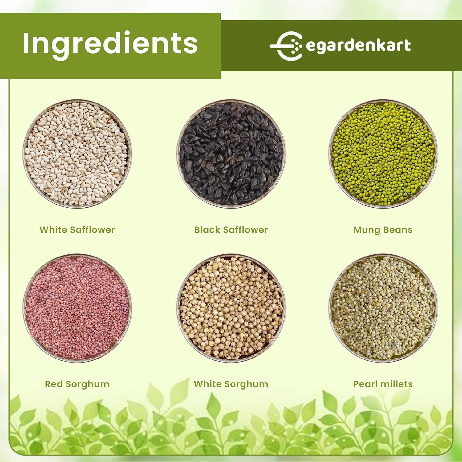 Egardenkart® Wild Bird Food - Economic Bird Seed Mix for All types of Wild Birds | Bird Feed for Dove Pigeon Myna Lark Bulbul Sparrow Hoopoe