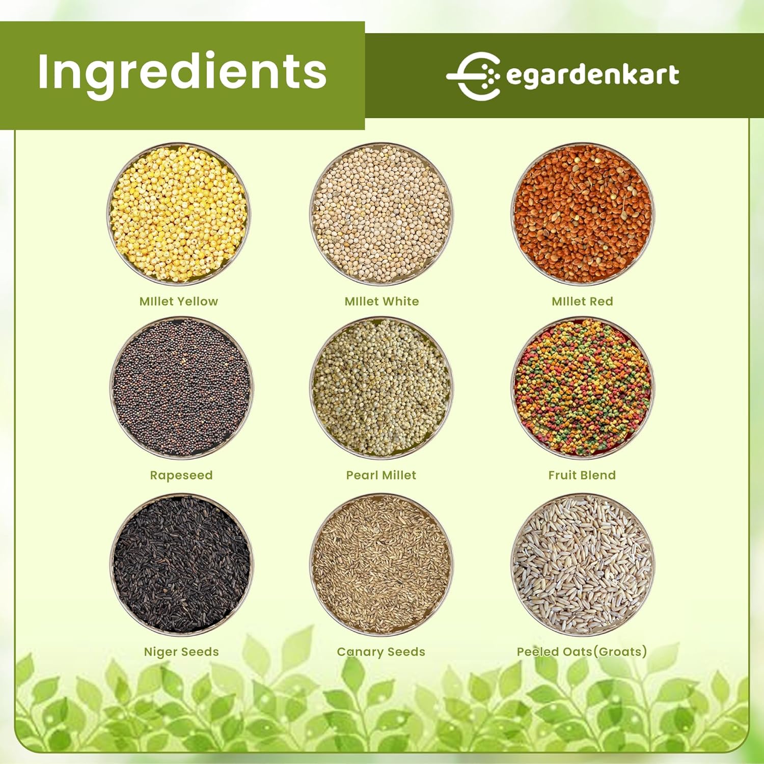 Egardenkart Small Bird Seed Mix For Budgies & Finches Suitable for Wild Birds