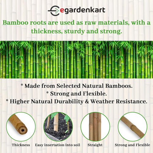 Egardenkart Bamboo Plant Stakes Strong Support for Plants Long-Lasting Garden Use
