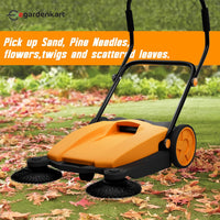 Egardenkart, Walk-Behind Outdoor Hand Push Sweeper - 2.66 Gallon Capacity, 27.5" Sweeping width, Sweeps up to 19,000 ft²/Hour,