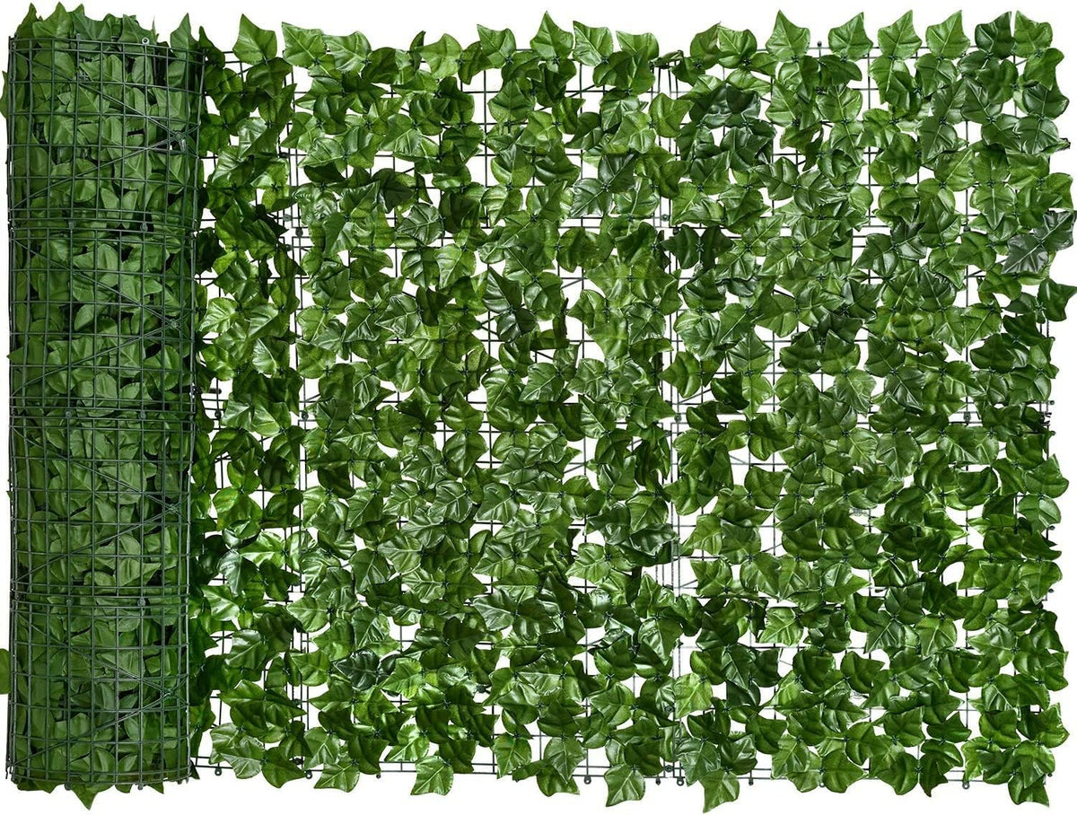 Egardenkart Expandable Bamboo Fence For Balcony & Garden Decor Green Leaf Trellis