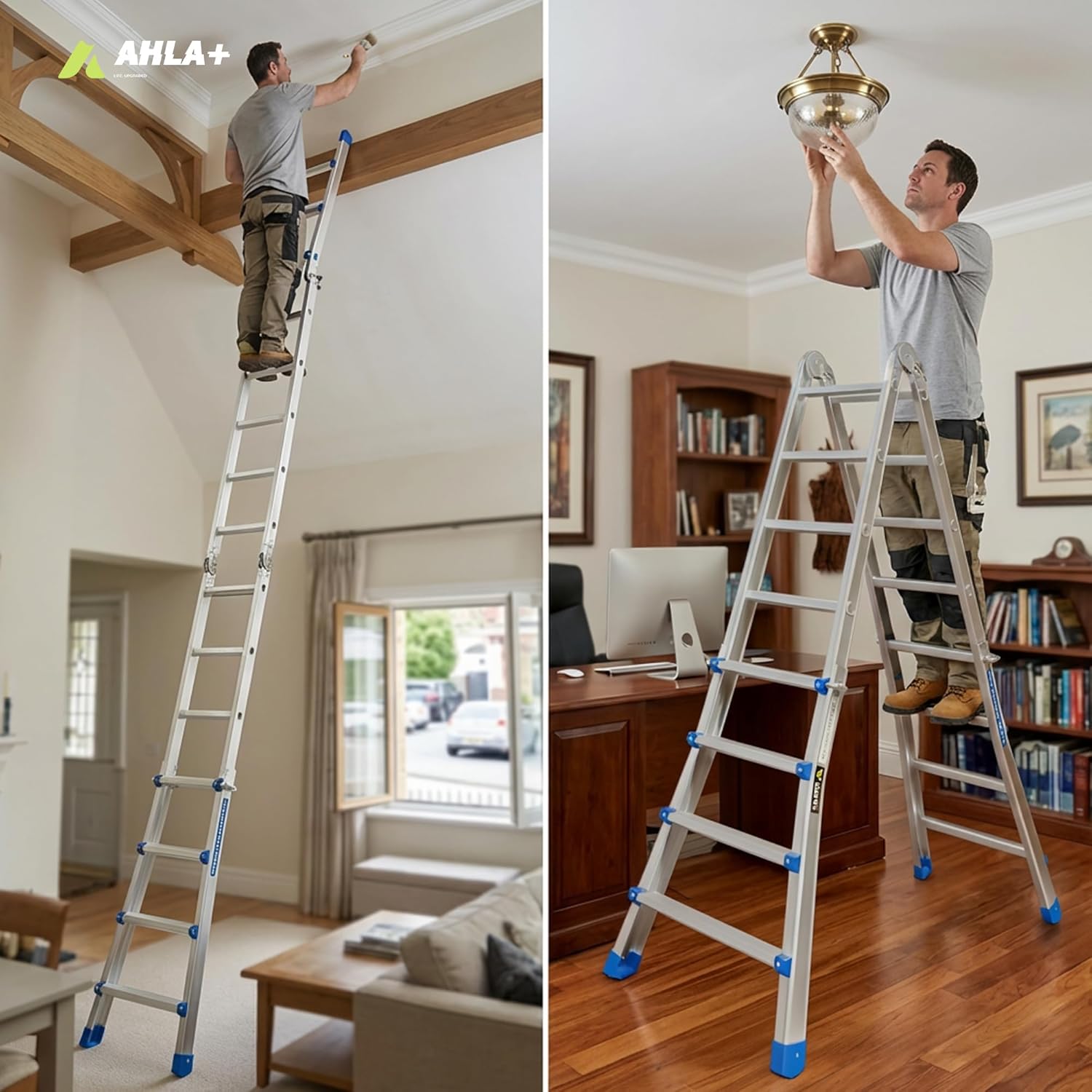Egardenkart, Multi-Position Foldable Ladder | A Frame Step Ladder Foldable for Compact Storage | Aluminum Folding Ladder for Home, Work, and Outdoor Use | Ladder with Anti-Slip Stairs