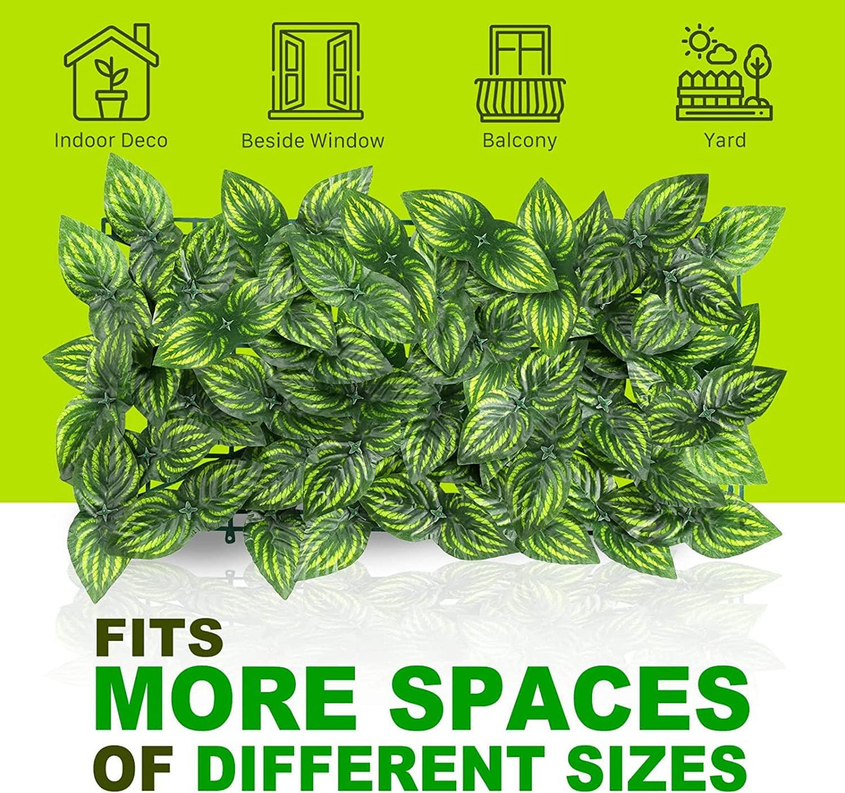 Egardenkart Expandable Bamboo Fence For Balcony & Garden Decor Green Leaf Trellis