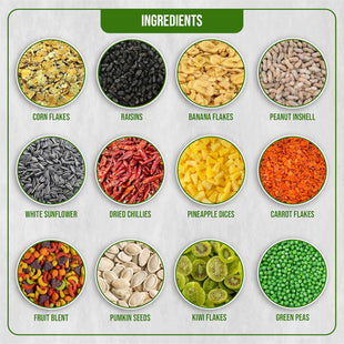 Egardenkart® Parrot Food Mix - Parrots Food with Fruit Blend | Bird Food for Parrot | Nutritionally Complete Bird Seed Mix | Bird Feed for Macaw, Cockatoo and All Parrots
