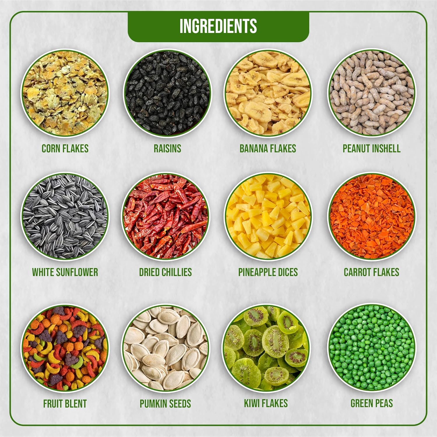 Egardenkart Parrot Bird Food - Enriching Blend for Health and Happiness