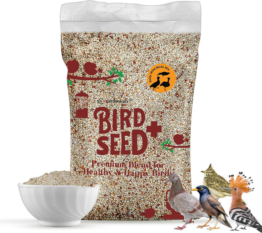 Egardenkart® Bird Food Daily Budget-Friendly - Wild Bird Feed for all Types of Wild Birds | Birds Food for Small Birds Dove Pigeon Myna Lark Bulbul Sparrow Hoopoe Seed Mix