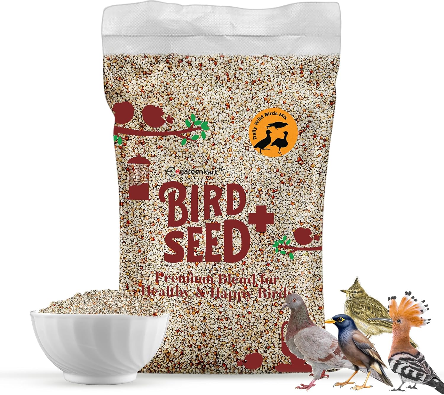 Egardenkart Daily Bird Food For Dove, Pigeon, Myna, Sparrow Bulbul, Lark & Hoopoe